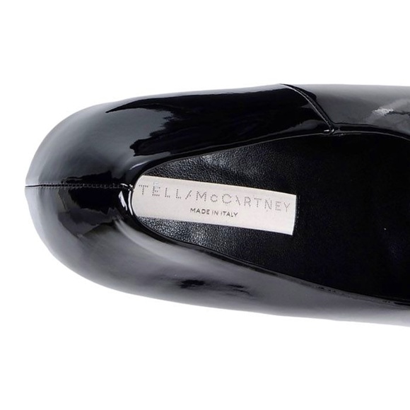 STELLA McCARTNEY Gloss Black Stiletto 5" Spike High Heels Glam NEW IN BOX! - Picture 4 of 16